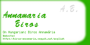 annamaria biros business card
