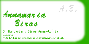 annamaria biros business card